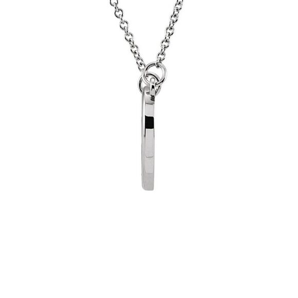 Polished 13mm Heart Necklace in 14k White Gold, 16 Inch - Picture 2 of 4